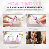 4-in-1 makeup pen: concealer, lip liner, eyeliner, eyebrow pencil