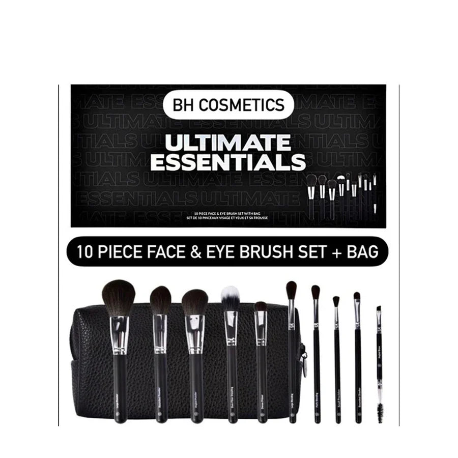 BH Cosmetics Ultimate Essentials - 10 Pc Brush Set + Bag